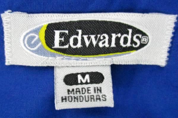 Edwards Garment Lightweight Open Neck Poplin Blouse Royal Blue Womens M 5295-041