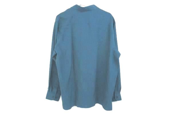 Edwards Garment Long Sleeve Dark Green Stand Up Collar Shirt Mens L 1398