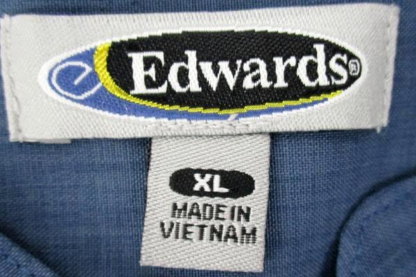 Edwards Garment Womens Ladies Batiste Riviera Blue Casino Shirt Size XL 5395-406