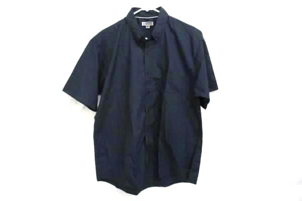 Short Sleeve Shirt Navy Mens Large Edwards Garment 1245-007 Poplin