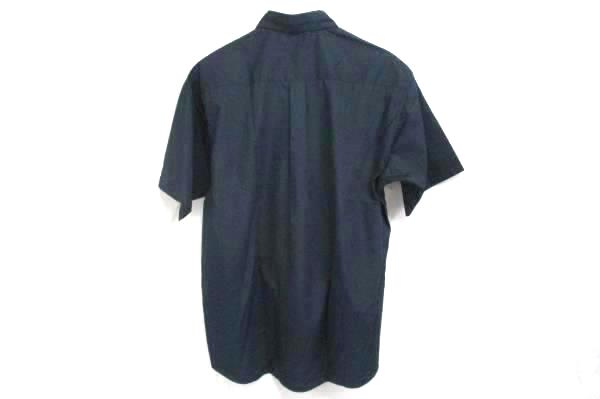 Short Sleeve Shirt Navy Mens Large Edwards Garment 1245-007 Poplin