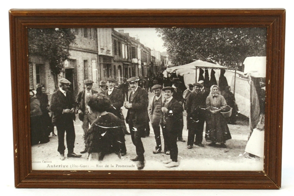 Vintage French Black & White Photo Auterive Rue De La Promenade Victorian Decor