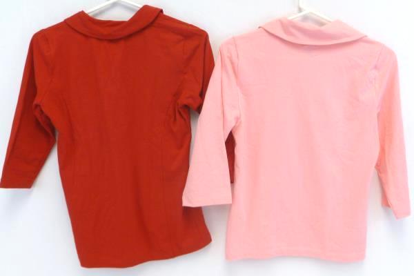 Lot 2 Gabrielle Rohde-Royce Tops Pink Red 3/4 Sleeve Stretch V Neck Women's XS