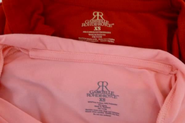 Lot 2 Gabrielle Rohde-Royce Tops Pink Red 3/4 Sleeve Stretch V Neck Women's XS
