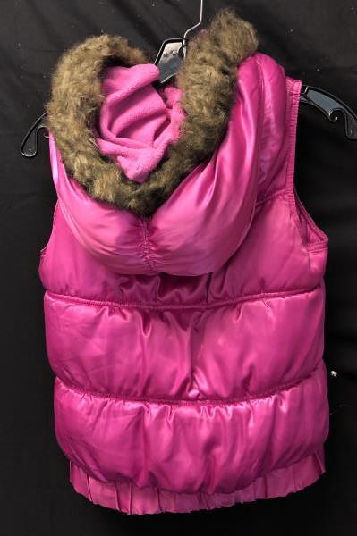 Puffy Fleece Lined Zip Up Vest By Old Navy Pink Girls Size 14 XL