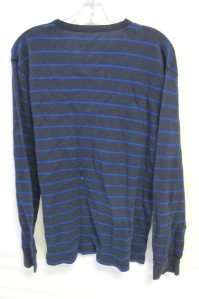 Men's Dark Light Blue Striped Long Sleeve Shirt By Old Navy Size L 57% Cotton