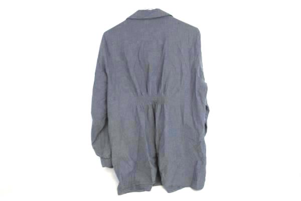 Style & Co Women's Shirt 16W Cotton Blue Pearl Snap Button Up Ruched Roll Tab