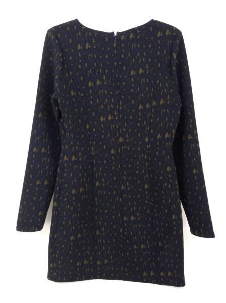 MAISON SCOTCH x Neige Navy / Black Leopard Print Sheath Dress Cutout Neck Sz 2