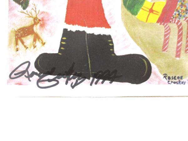 1994 Signed Roscoe Croskey Santa In Dreadlocks Print