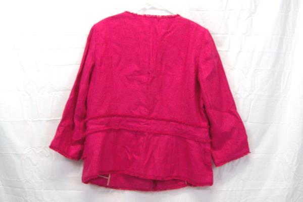 NEIMAN MARCUS Exclusive Pink Fuchsia 100% Linen Button Up Jacket Top Blazer 16