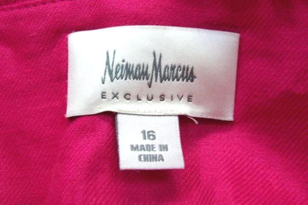 NEIMAN MARCUS Exclusive Pink Fuchsia 100% Linen Button Up Jacket Top Blazer 16