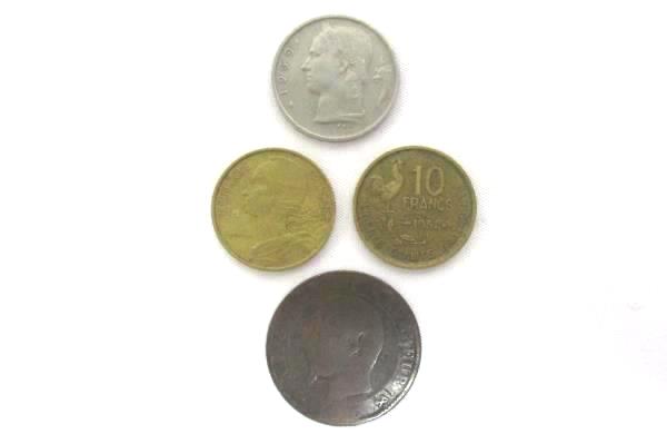 Lot of 4 Coins From France And Belgium Dated 1952 To 1969 Collectible Currency