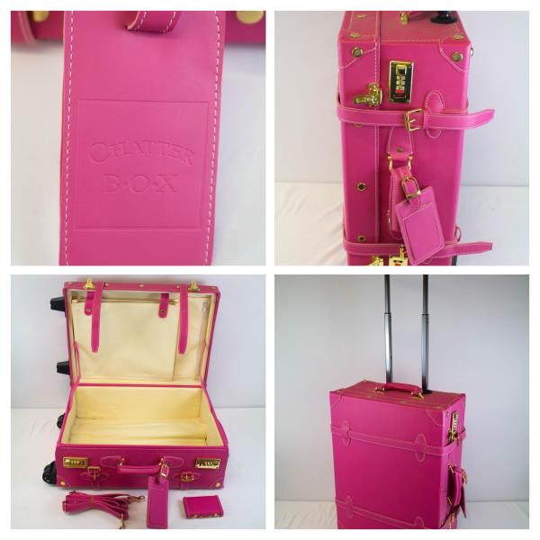 Chatterbox Luggage Trunk Set for Scrapbooking or Storage - 5 Piece Set, Pink