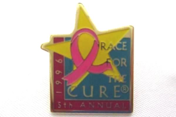Lot Of 4 Breast Cancer Awareness Pin Backs Avon And 1996 5th Annual Race