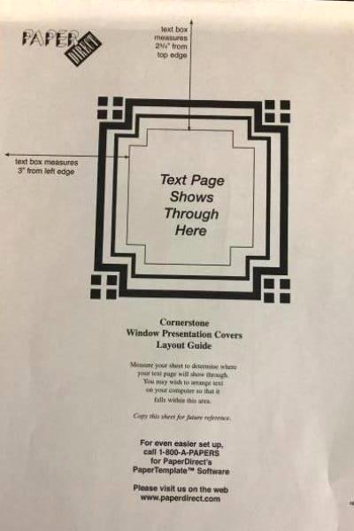Lot 2 Creative Window Presentation Cover / Back Cornerstone Cream Foil 48 Ct NWT