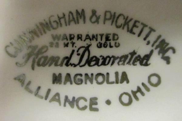 Lot Of 3 Bowls Cunningham & Pickett, Inc. 22 KT. Gold Hand Decorated Magnolia