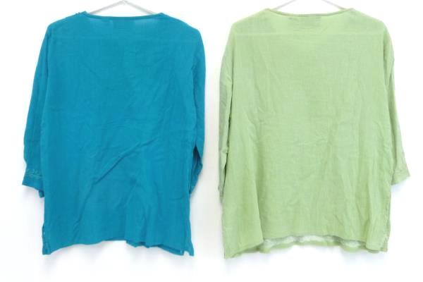 New Direction Blue Green Embroidered Sequins Blouse Top Women's Small