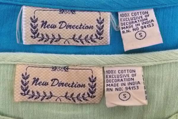 New Direction Blue Green Embroidered Sequins Blouse Top Women's Small