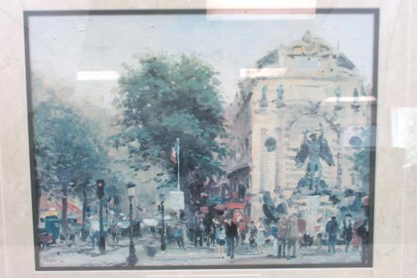 Thomas Kinkade Paris St Michel Framed Paper Print Matted COA Plein Air 117/1200