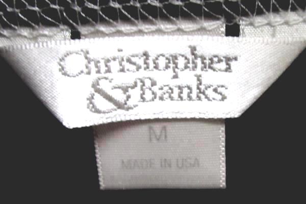 'Paris' Shirt by Christopher & Banks Black White Women's Size M