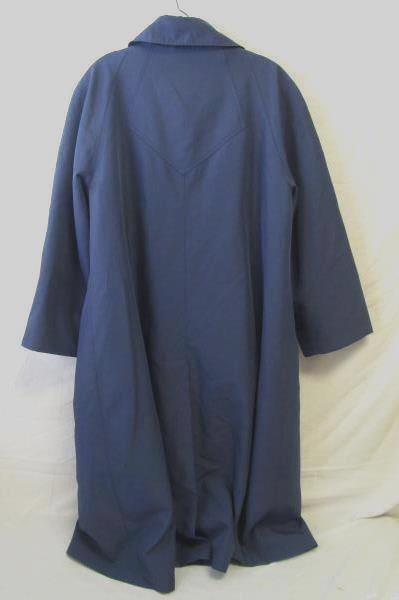 Blue Button Up Trench Over Coat By Misty Harbor 100% Polyester,100% Nylon