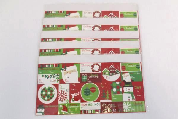 5 Sheets 80 Count Seasonal Essentials Christmas Sticker Tags Lot NEW In Package
