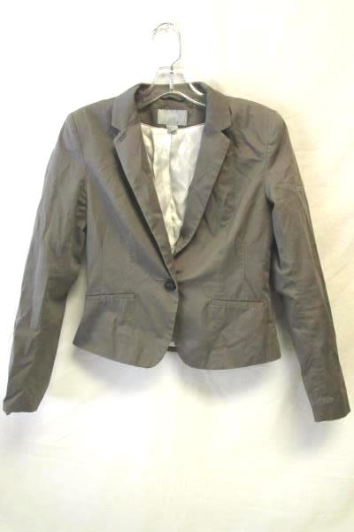 Girl's Grey White Inside Lining Dress Single Button Jacket By H&M Size 8
