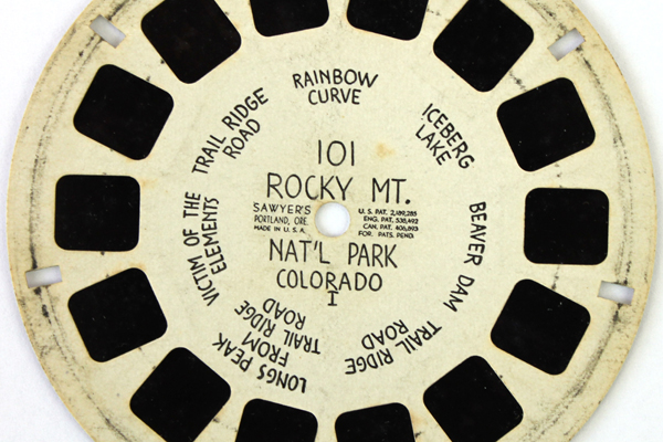 1940's View Master Reel #101 Rocky Mountain Nat'l Park Colorado Hand Lettered