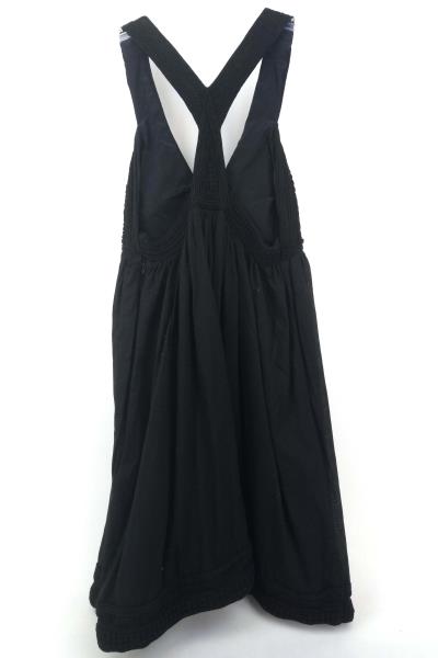 ADAM LIPPES Sundress Black Sleeveless Empire Waist Embroidered 100% Silk Sz 8