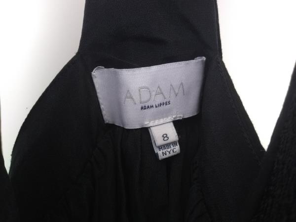 ADAM LIPPES Sundress Black Sleeveless Empire Waist Embroidered 100% Silk Sz 8