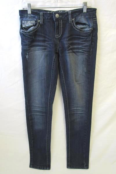 Pair Of Women's Navy-Blue Blue Jeans By Vanilla Star Size 9 64% Cotton