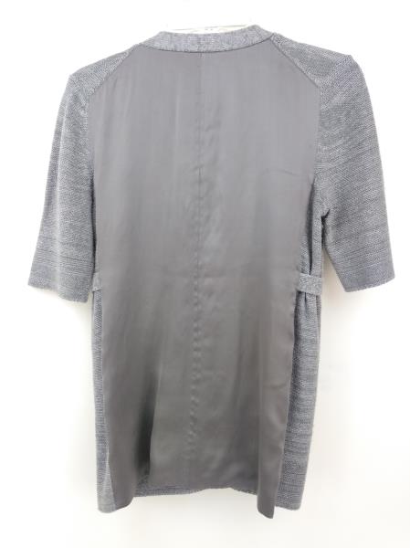 CLASSIQUES ENTIER Cardigan Silk & Linen Blend 3/4 Sleeve Gray V Neck Sz XS