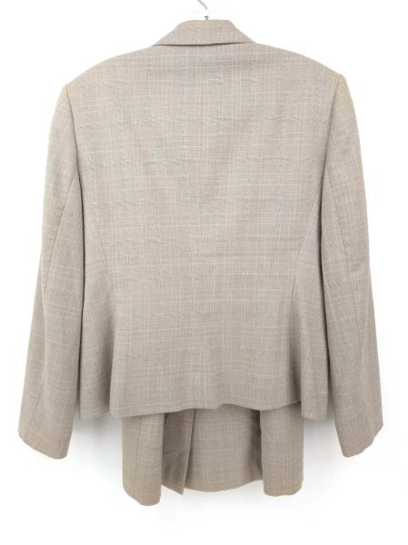 LE SUIT ESSENTIALS Tan Plaid 2pc Set Career Skirt + Blazer Suit Women's Sz 10