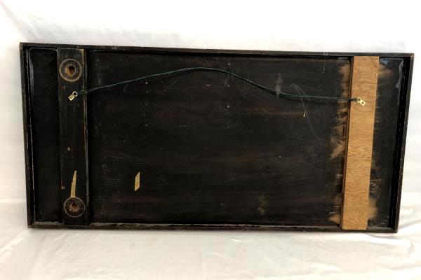 Vintage Wall Hanging Picture Wood Carved Monks Temple 39.5" x 19"