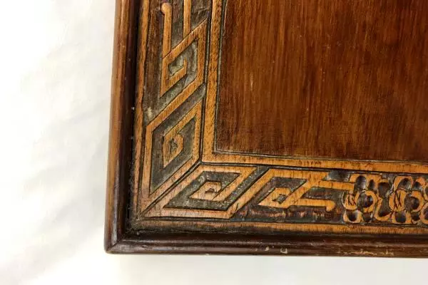 Vintage Wall Hanging Picture Wood Carved Monks Temple 39.5" x 19"