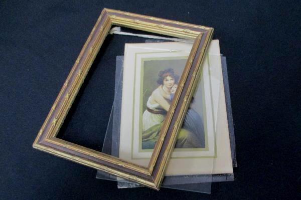 Vintage "The Artist and Her Daughter" Small Framed Color Print Le Brun MME