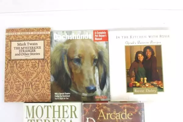 Lot of 5 Various Books Mother Teresa Dictionary of Word Origins Mark Twain