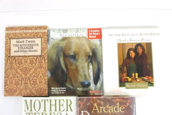 Lot of 5 Various Books Mother Teresa Dictionary of Word Origins Mark Twain