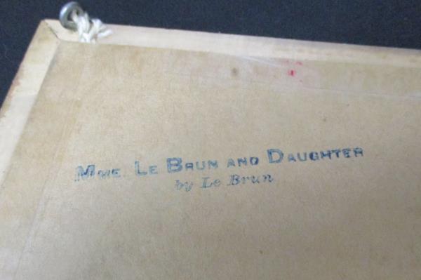 Vintage "The Artist and Her Daughter" Small Framed Color Print Le Brun MME