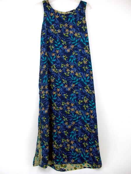 Vtg 90's STUDIO EASE Reversible Dress & Jacket Set Blue/Tan Floral 10 Petite NWT