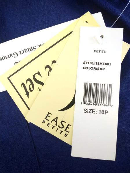 Vtg 90's STUDIO EASE Reversible Dress & Jacket Set Blue/Tan Floral 10 Petite NWT