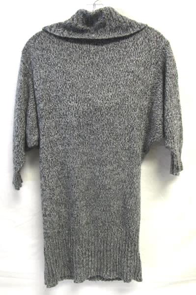 Woman's Grey Tunic Length Pullover Cowl Neck Sweater Dress By B-Wear Size M