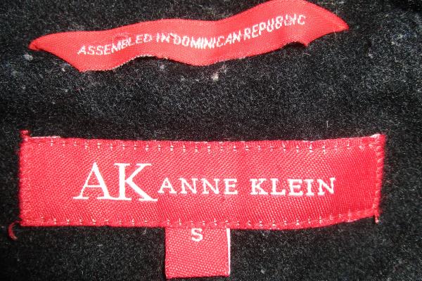 Women's Anne Klein Trench Style Hood Peacoat Black Waist Double Breasted Sz S