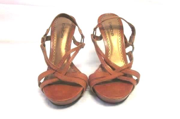 Strapped Pumps By Bebe Brown Faux Leather Women's Size 6