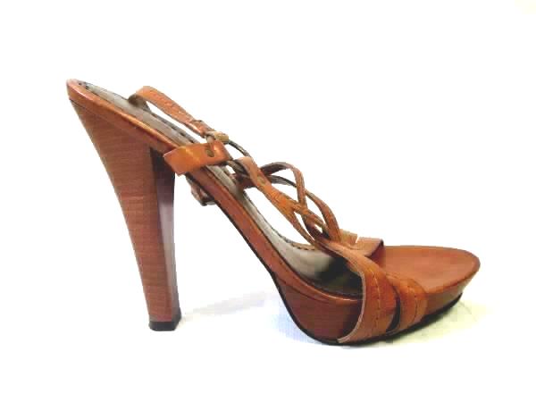 Strapped Pumps By Bebe Brown Faux Leather Women's Size 6
