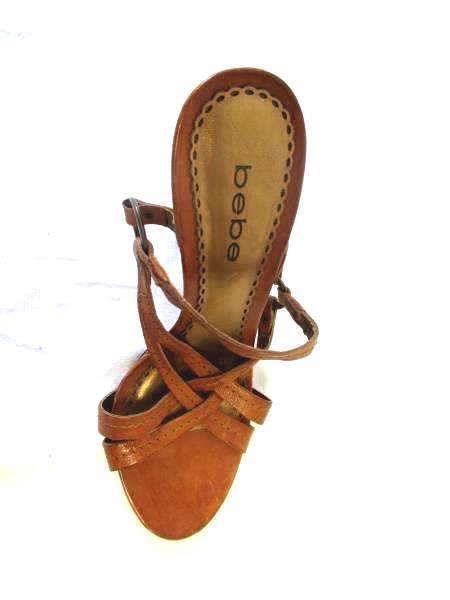 Strapped Pumps By Bebe Brown Faux Leather Women's Size 6