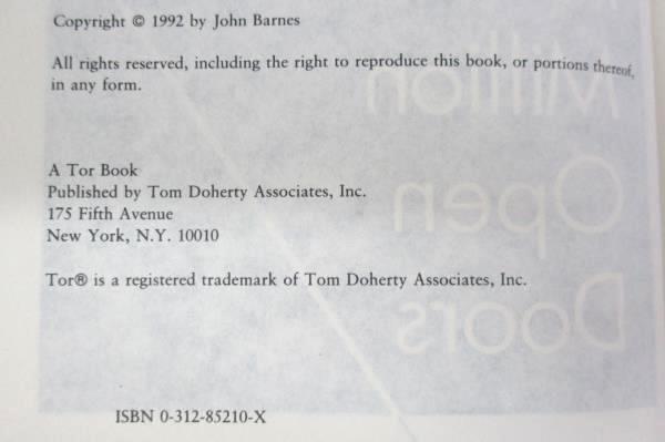 John Barnes: A Million Open Doors & Orbital Resonance Hardcover 1992