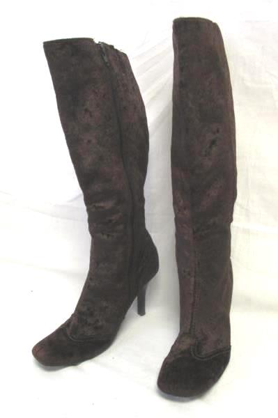 High Heel Boots Predictions Dark Brown Velvet Women's Size US 8