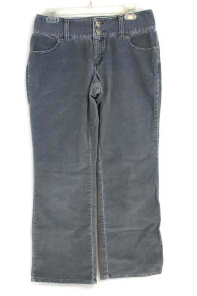 Caslon Blue Gray High Waist Trouser Corduroy Pants Women's Size 6 Straight Leg