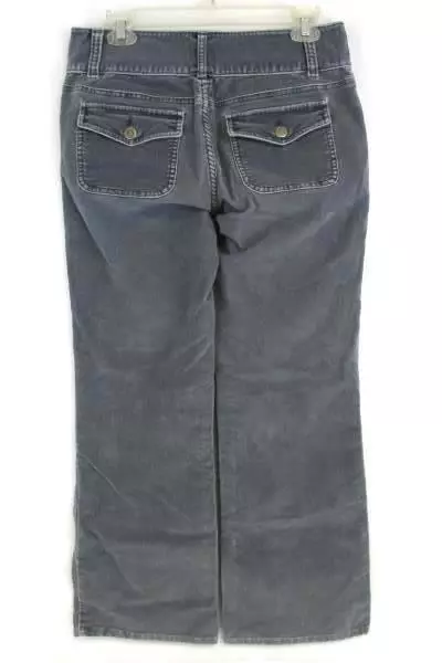 Caslon Blue Gray High Waist Trouser Corduroy Pants Women's Size 6 Straight Leg